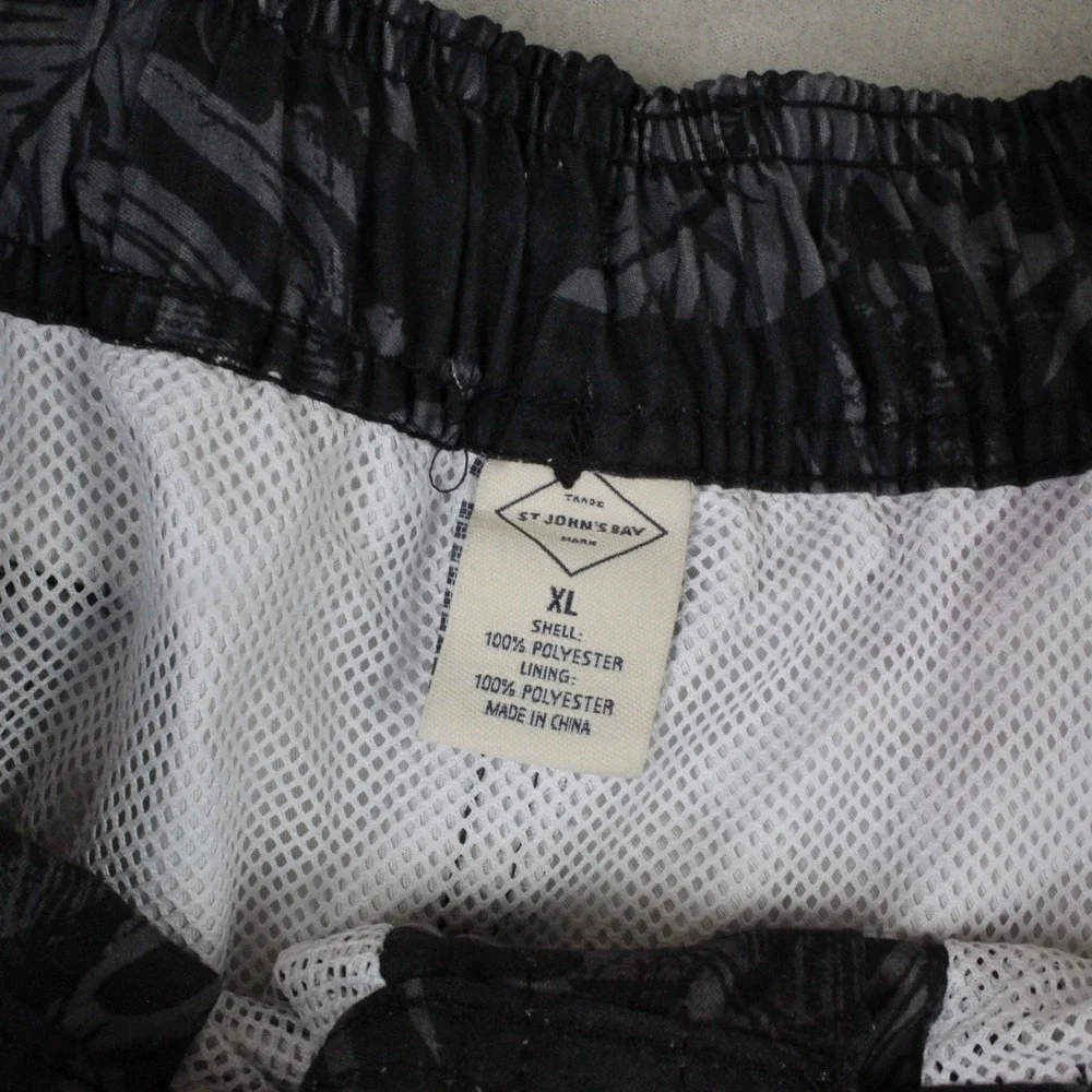 St Johns Bay Swim Trunks 2 Pack Palm Leaf Rock Island XL Black Blue NWT